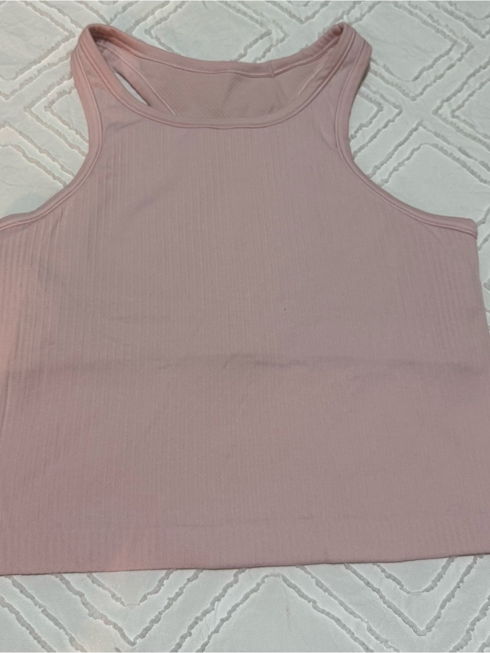 lululemon athletica Ribbed Cropped Tank Top in Blush Pink